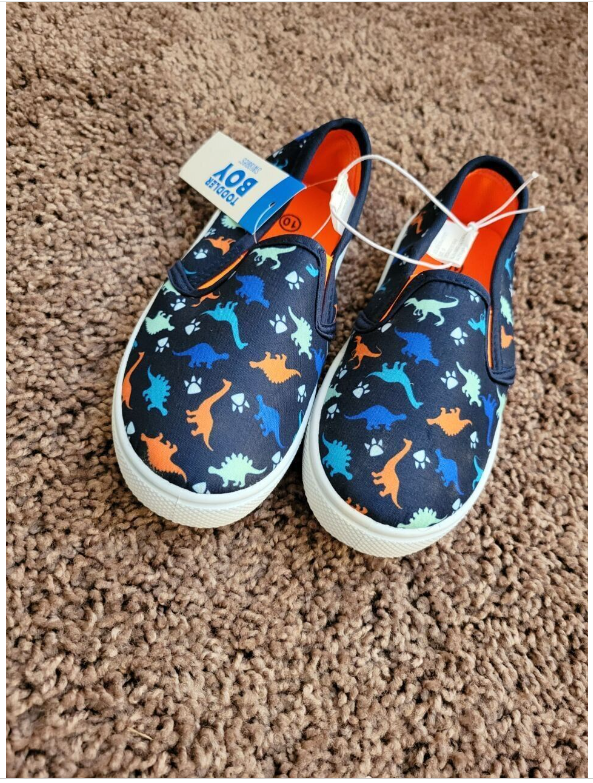 Swingles Toddler Boy Blue Dinosaurs Slip-On Shoes