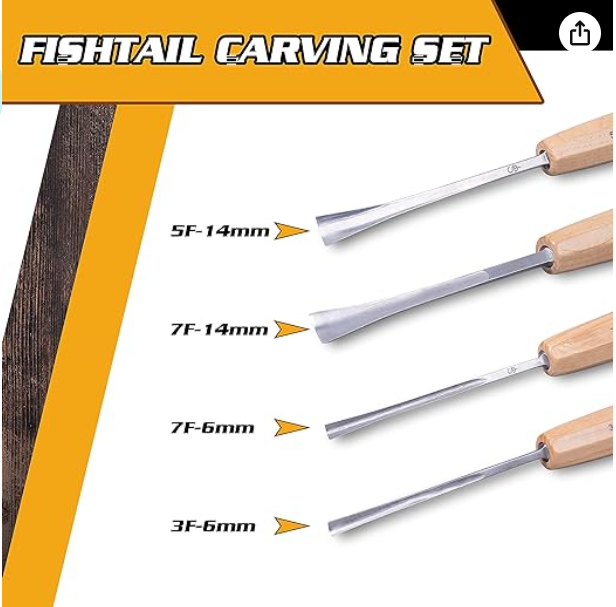 Schaaf Chisel Set with Canvas Case Full Size Gouges 4 Pc. Set