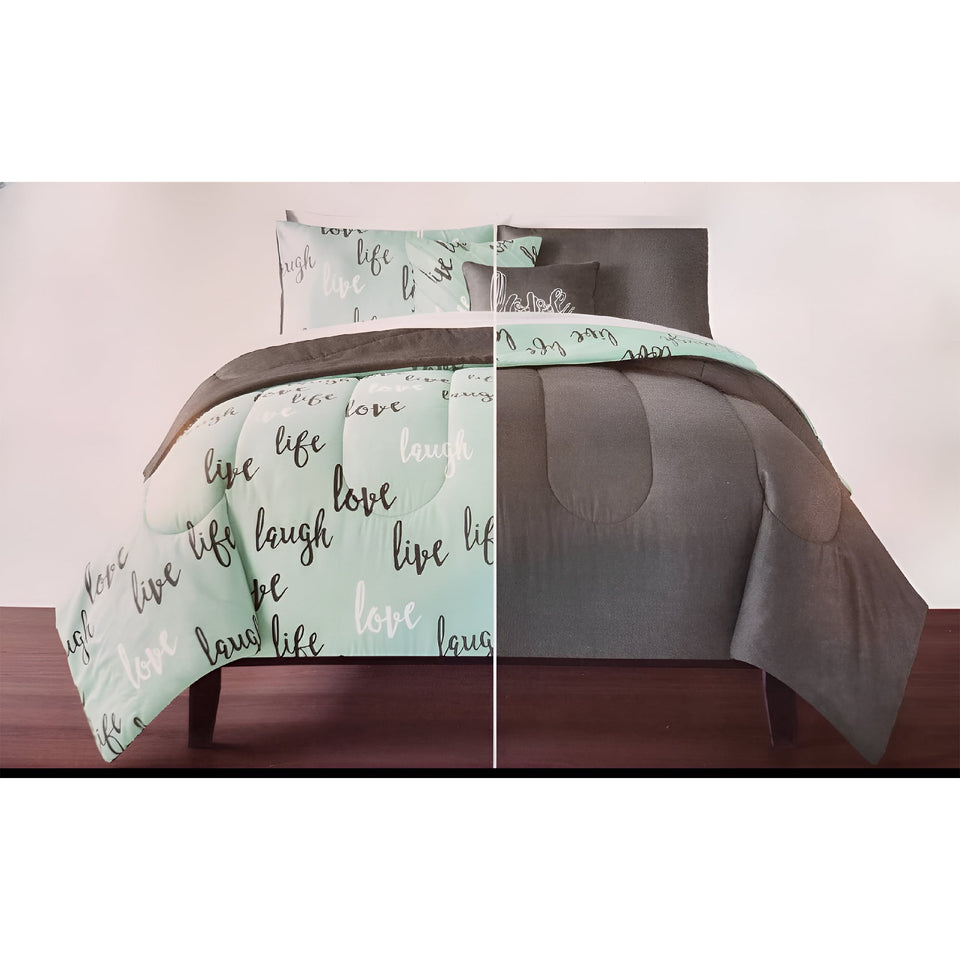Sugar Studios King 5-Piece Reversible Comforter Set, Includes 2 King Shams, 2 Decorative Pillows, 1 King Comforter