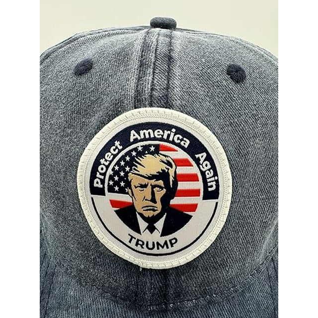 Trump Hat Trump 2024 MAGA Hat Trump 2024 Hat Make America Great Again Hat Adjustable Baseball Cap (Protect America Blue)