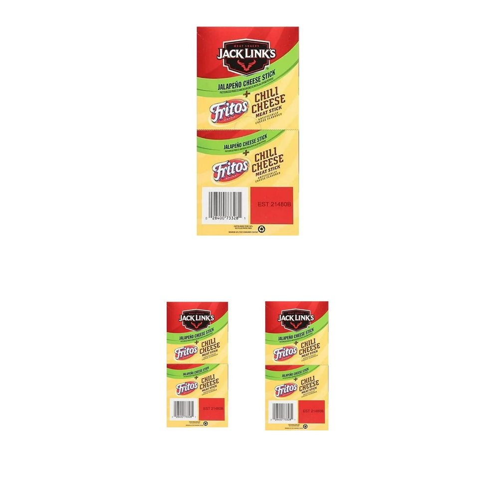 Jack Link's Fritos Chili Cheese Meat Sticks & Jalapeno Cheese Sticks 16 per Box, 2 Pack