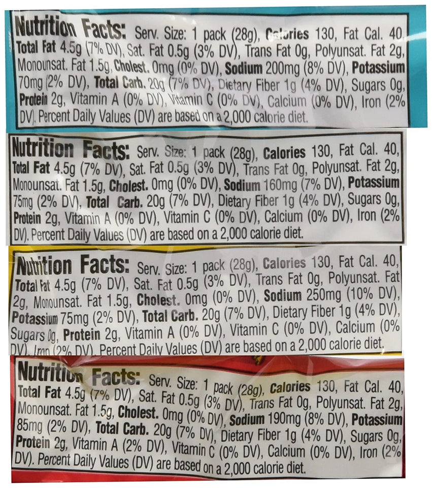 Corn Nuts Original, Ranch, BBQ, Chile Picante con Limon Crunchy Corn Kernels Variety Pack (6 Cases of 12 Bags)
