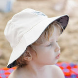 Kids Reversible Bucket Hat with Shark Print, for Boys, Packable Fun & Cool Beach UPF 50+ Sun Protection Bucket Hat - Ages 2-13 Years