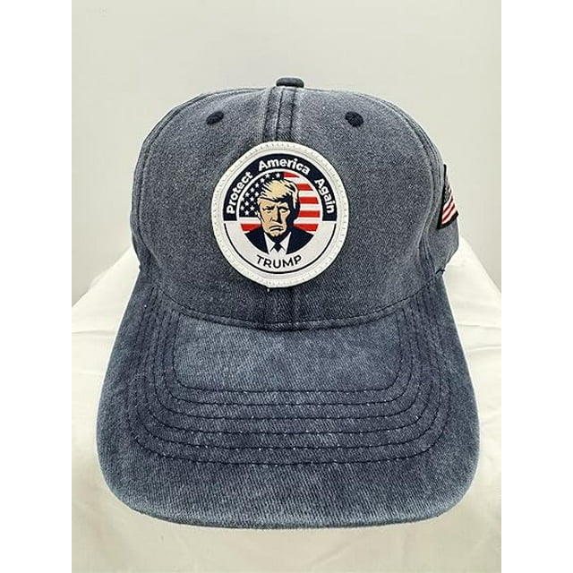 Trump Hat Trump 2024 MAGA Hat Trump 2024 Hat Make America Great Again Hat Adjustable Baseball Cap (Protect America Blue)