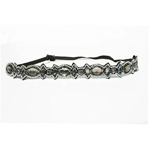 Grey Rhinestone Headband Deco, Bridal, Crystal, Rhinestone Diamond, Headband, Adjustable Non-slip Comfortable for Wedding Bridesmaid