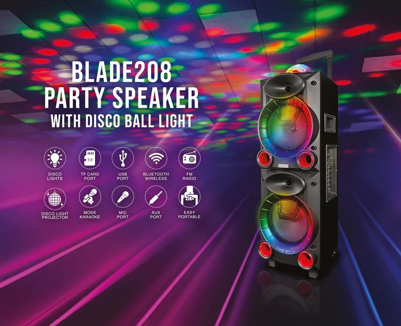Top tech Blade-208 Party Speaker with Disco Ball