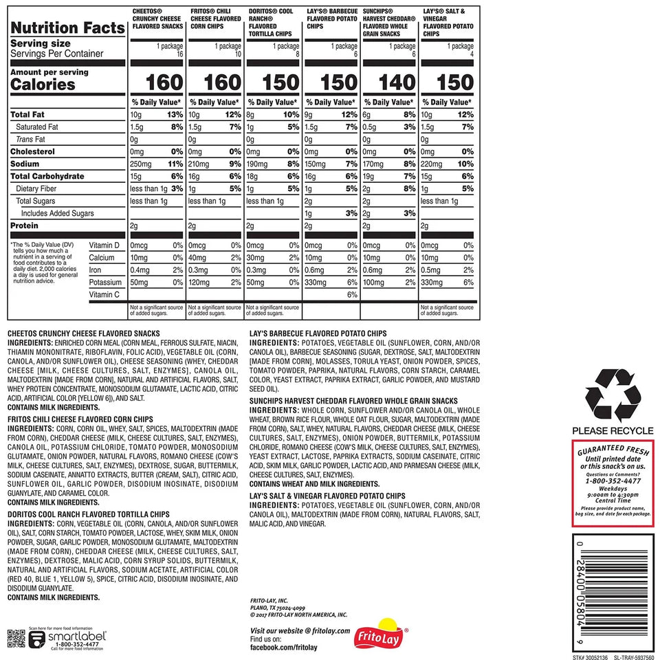 Generic Frito-Lay Flavor Mix Variety Pack Chips, 50 pk