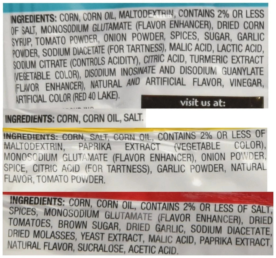 Corn Nuts Original, Ranch, BBQ, Chile Picante con Limon Crunchy Corn Kernels Variety Pack (6 Cases of 12 Bags)
