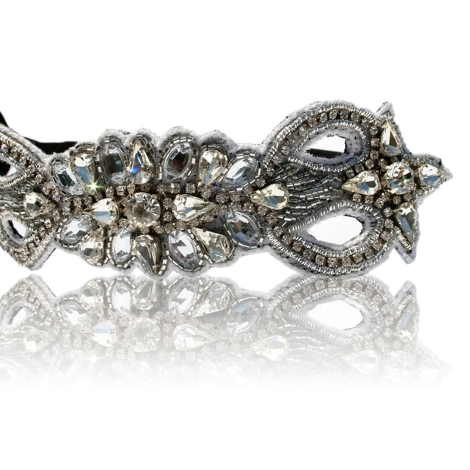 Frozen Snowflake Silver with Diamond Rhinestone Adjustable Band to Fit Any Head. Bridesmaid headbands or Bride Headpiece