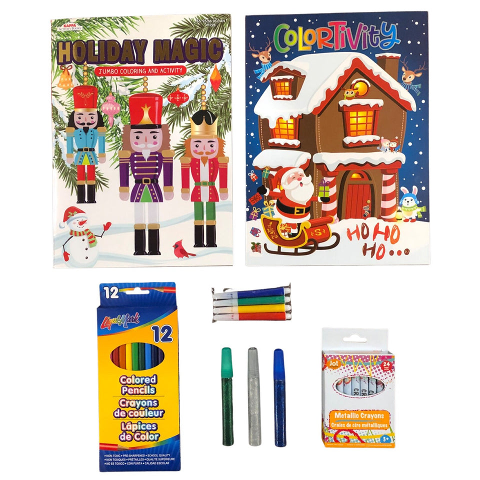Santa Claus Nutcracker Rudolph Reindeer Christmas Fun Coloring and Activity Christmas Gift Craft Books, With FREE Christmas bag for All Kids