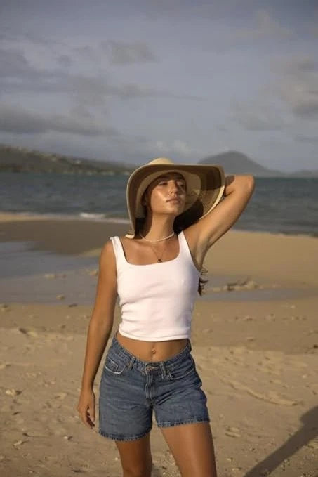 Women’s Southwest Striped Foldable Sun Hat – Wide Brim Summer Hat with Woven Synthetic Material for UV Protection
