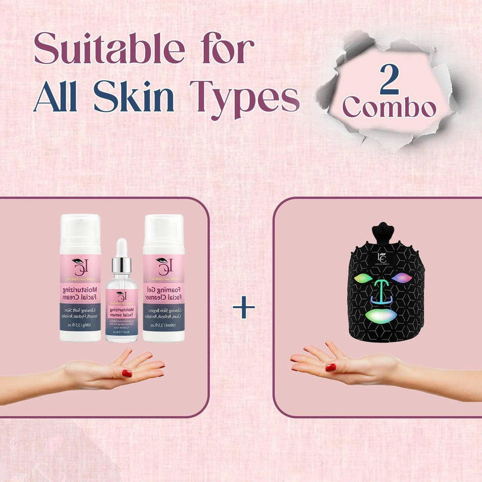 LED Mask Skincare Essentials – Complete 4-Step Moisturizing Set All skin Type