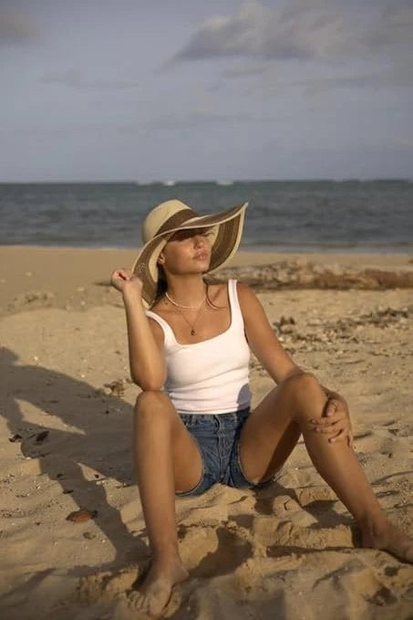 Women’s Southwest Striped Foldable Sun Hat – Wide Brim Summer Hat with Woven Synthetic Material for UV Protection