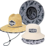 Parent-Child Matching Sun Hat Set – Adult Straw Lifeguard Hat + Kids Bucket Hat