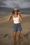 Women’s Southwest Striped Foldable Sun Hat – Wide Brim Summer Hat with Woven Synthetic Material for UV Protection