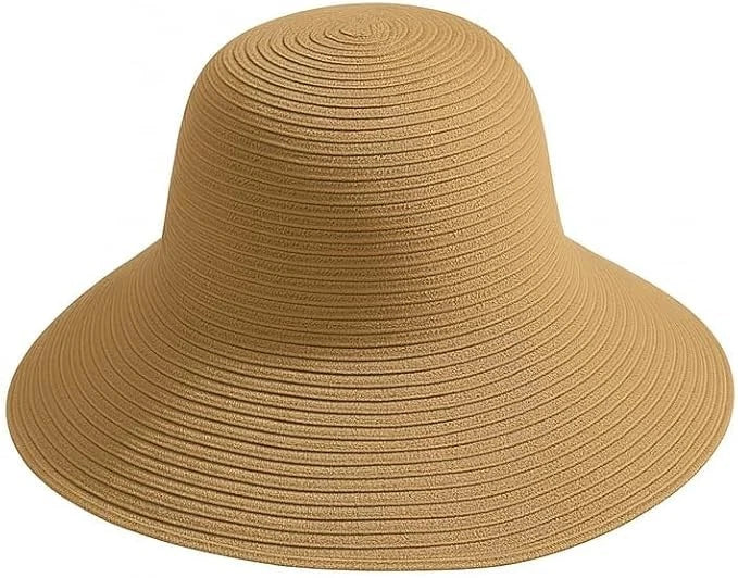 Women’s Wide Brim Sun Hat Plain Summer Beach Hat, UV Protection Floppy Straw Hat for Travel, Pool & Outdoor