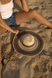 Women’s Southwest Striped Foldable Sun Hat – Wide Brim Summer Hat with Woven Synthetic Material for UV Protection