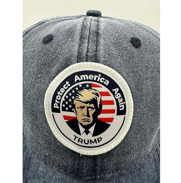Trump Hat Trump 2024 MAGA Hat Trump 2024 Hat Make America Great Again Hat Adjustable Baseball Cap (Protect America Blue)