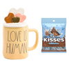 Yellow Mug with Kisses chocolate