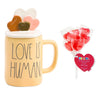 Yellow Mug with Red Hearts Lollipop
